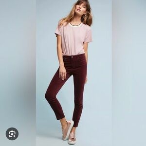 Adriano Goldschmied “the Stevie” Burgundy Corduroy Slim Straight Size 28R